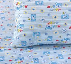 Купить детское постельное белье из трикотажа "Мой друг (синий)"